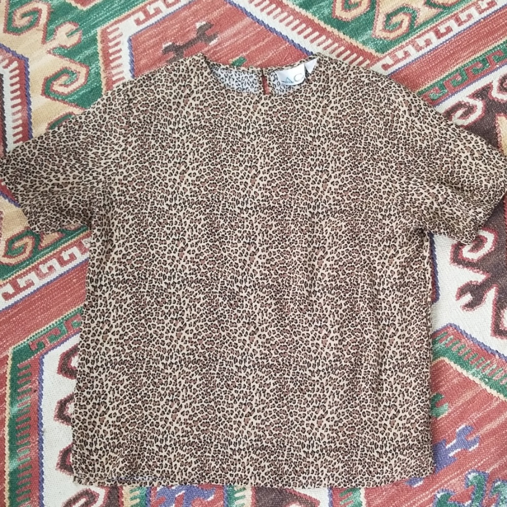 Vintage 90's Leopard Animal Print Top - Picture 3 of 8
